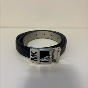Michael Kors Black Belt with Silver Buckle